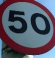 50MPH sign