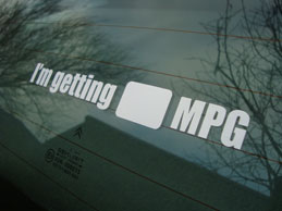 Hypermiling MPG Sticker