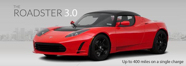 telsa roadster 3.0 400 mile range new battery