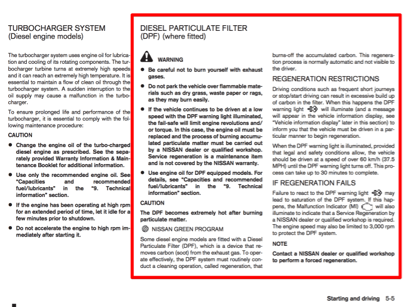 nissan juke dpf manual