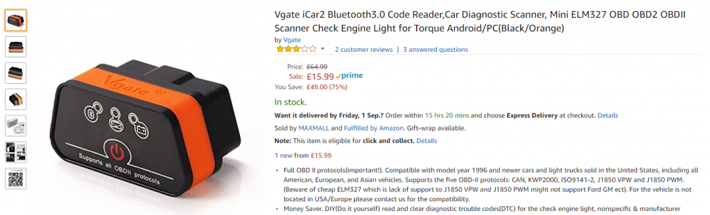 Vgate iCar 2 Amazon