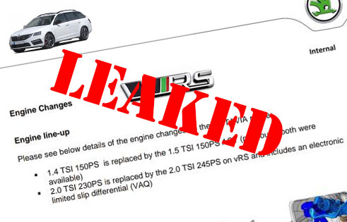 Leaked internal Skoda document shows Octavia VRS MY19 changes DPF & OPF