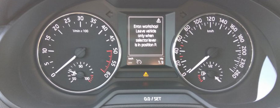VW Skoda Seat Audi DSG Gear selector switch failure “Error: Workshop!… lever is in position P.” Fault 617752 / P173400