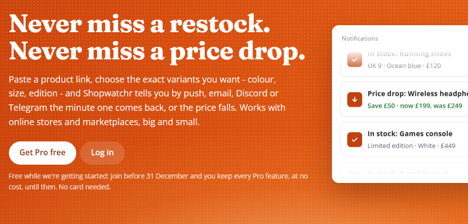 shopwatchr stock and price checker